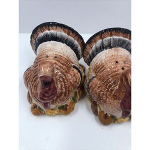 Turkey Thanksgiving Holiday Ceramic Salt &Pepper Shaker Set Grandmacore Vintage